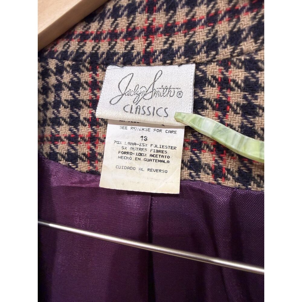 Vintage Wool Blazer Women 18 (Vintage 18) Houndstooth Blend Jacklyn Smith - Picture 3 of 8